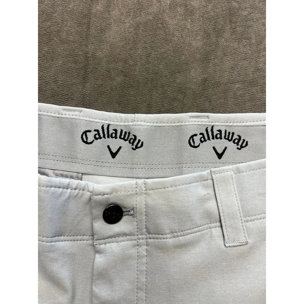 Callaway Mens Golf Shorts Size 36 Light Gray Performance‎ Stretch Flat Front